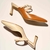 Mule Camel Off White Couro Bico Fino Jules