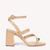 Sandália Nude Couro Salto Bloco Emilie - comprar online