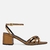 Sandália Salto Bloco Médio Bico Folha Bronze - comprar online