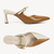 Mule Camel Off White Couro Bico Fino Jules - LOULLE