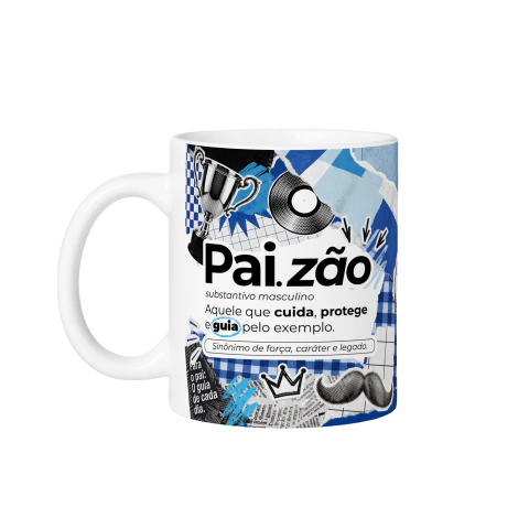 Caneca de Cerâmica Branca 325ml "Paizão"