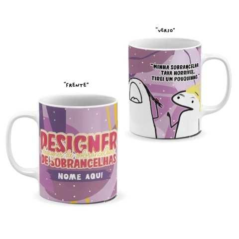 Caneca personalizada Flork - Designer de Sobrancelhas com nome