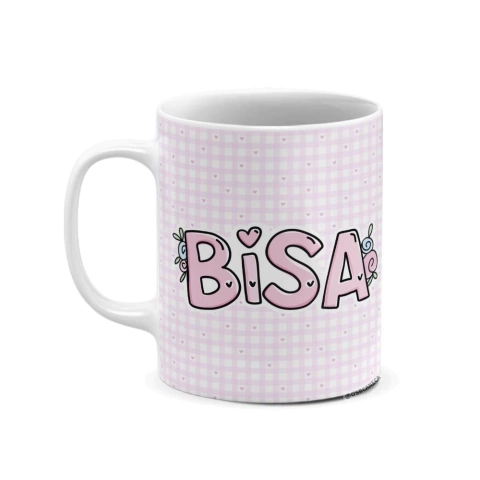 Caneca de Cerâmica "Bisa" - Edição Especial Xadrez Lavanda | Sr. Caneca