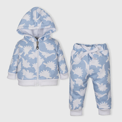 Precio Unit. c/ desc: $12.900 - QL207010101 - Conjunto Dino Celeste (campera + jogg) - comprar online