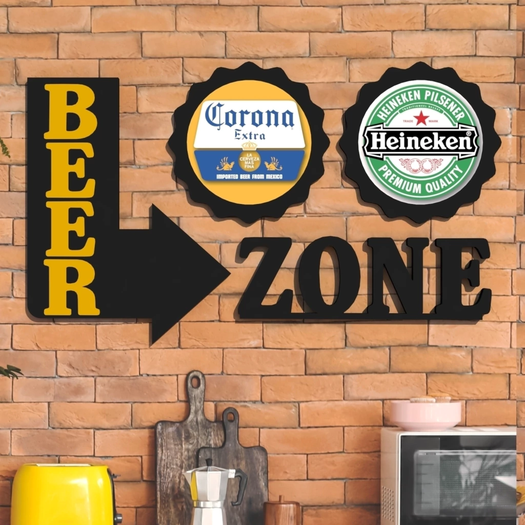Quadros Área De Lazer Escultura Tampinhas Cerveja Beer Zone