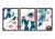 CONJUNTO 3 QUADROS - FLORES E GEOMETRIA - comprar online