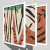 CONJUNTO 3 QUADROS - LINHAS PRETAS E TEXTURA TERRACOTA E VERDE - Mosarte Quadros