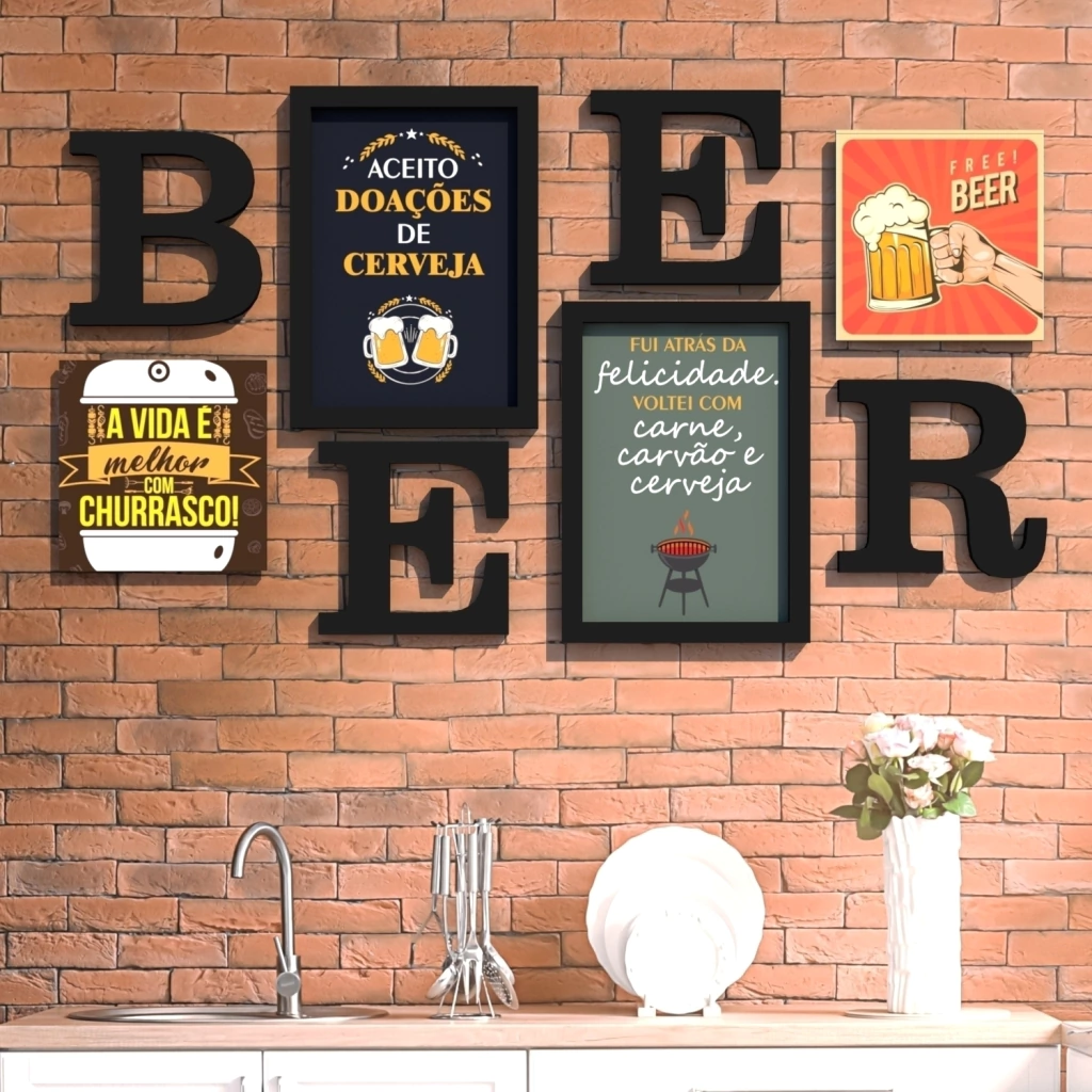 CONJUNTO QUADROS E LETRAS BEER