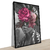 QUADRO DECORATIVO - FLORAL VIOLETA E TONS DE CINZA - comprar online