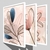 CONJUNTO 3 QUADROS - FLORES COM TEXTURA ROSE - Mosarte Quadros