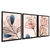 CONJUNTO 3 QUADROS - FLORES COM TEXTURA ROSE - comprar online