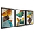 CONJUNTO 3 QUADROS - FOLHAS COLORIDAS COM DETALHES DOURADO - comprar online