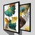CONJUNTO 2 QUADROS - FOLHAS COLORIDAS COM DETALHE DOURADO na internet