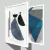 CONJUNTO 2 QUADROS - FORMAS GEOMETRICA AZUL E TEXTURA - Mosarte Quadros