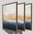 CONJUNTO 3 QUADROS - FUNDOS AZUL PASTEL E LINHAS DOURADAS ABSTRATAS - loja online