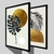 CONJUNTO 2 QUADROS - GOLD TEXTURE AND LEAVES BLACK na internet