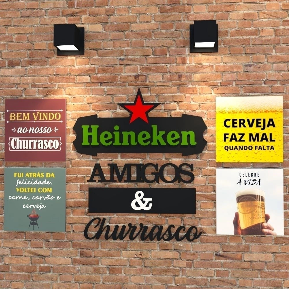 CONJUNTO PLACAS E ESCULTURA HEINEKEN