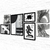 CONJUNTO 7 QUADROS - ABSTRATO PRETO E BRANCO - comprar online