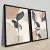CONJUNTO 2 QUADROS - RABISCOS PRETOS E FOLHAS AZUIS - comprar online