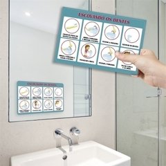 Adesivo Passo a Passo: Escovando os Dentes - MENINAS