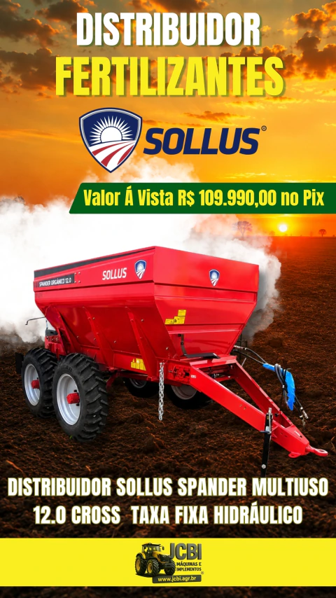 DISTRIBUIDOR SOLLUS SPANDER MULTIUSO 12.0 CROSS TAXA FIXA BALANCIN FIXO HIDRÁULICO NOVO