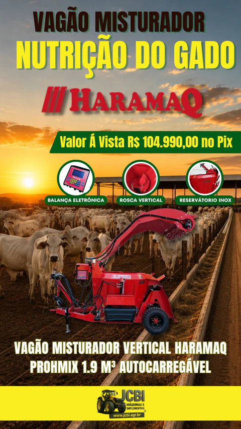 VAGÃO MISTURADOR VERTICAL HARAMAQ PROHMIX 1.9 M³ AUTOCARREGÁVEL NOVO