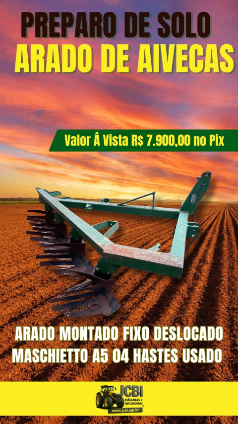 ARADO MONTADO FIXO DESLOCADO MASCHIETTO A5 04 HASTES USADO