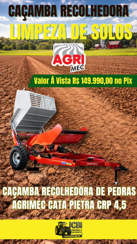 CAÇAMBA RECOLHEDORA DE PEDRAS AGRIMEC CATA PIETRA CRP 4.5 NOVA