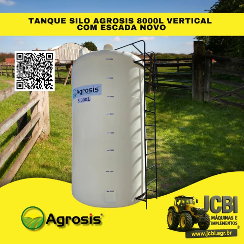 TANQUE SILO AGROSIS 8000L VERTICAL COM ESCADA NOVO
