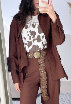 CONJUNTO CAMISA E CALÇA MARROM ANI - Marine