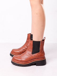 BOTA COTURNO CANO BAIXO CARAMELO E PRETO CORA - Marine