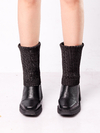 BOTA COTURNO COM TRICOT PRETA SAFIRA