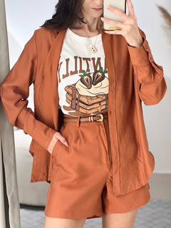 CONJUNTO DE CAMISA E SHORTS CARAMELO RUBIA - comprar online