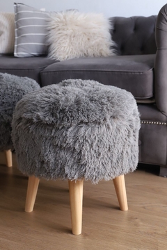 Puff Nordico UltraSoft Gris - comprar online