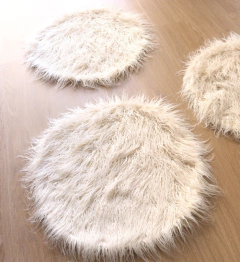 Alfombra Redonda Nórdica Piel Premium - Zorro Crudo - Ekisetum Tienda Deco