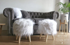 Puff Nórdico Zorro Blanco - Ekisetum Tienda Deco
