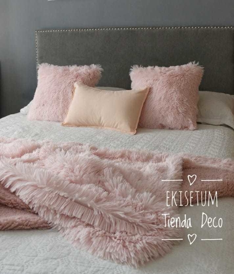 Manta Cama Reversible Ultra Soft y Corderito Rosa Bebe