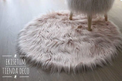 Alfombra Redonda Nórdica - Zorro Rosa Nude - Ekisetum Tienda Deco