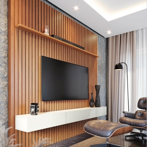 Painel Home Ripado 2,80 com Bancada Suspensa