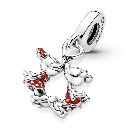 Disney Mickey Mouse & Minnie Mouse Kissing Dangle Charm PANDORA