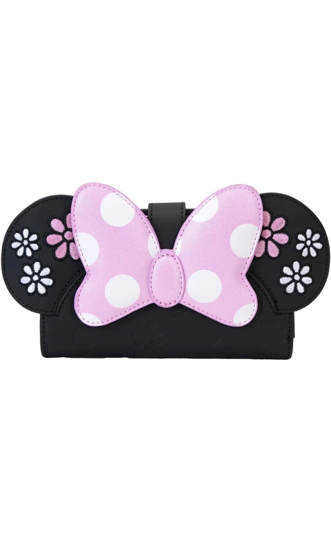 Billetera Loungefly Disney Minnie Floral Rock The Dots Flap