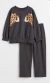 Conjunto de buzo y pantalón negro c/estampa