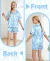 Pijama satén celeste (moñitos) - comprar online