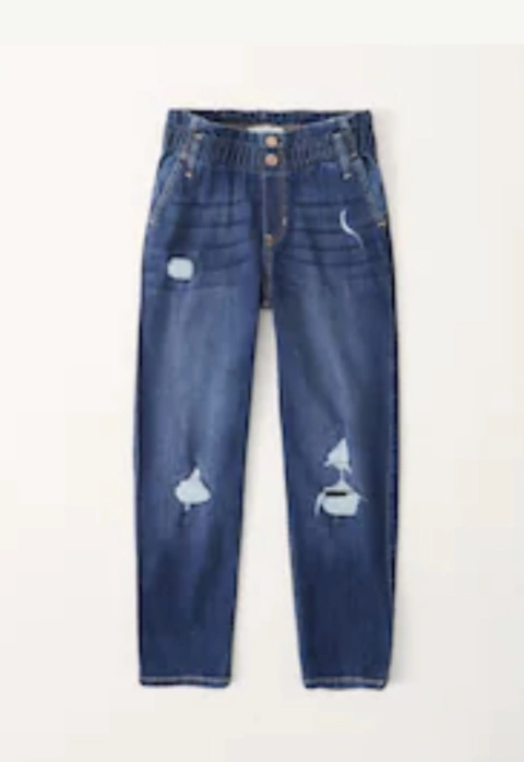 Jean mini mom azul con roturas