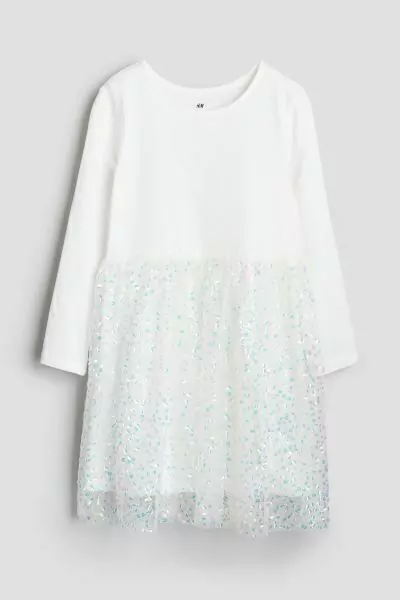 Vestido con falda lentejuelas HyM
