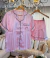Pijama satén rayado rosa - comprar online