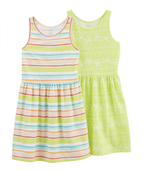 Vestido de algodón verde CARTERS