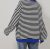 Buzo oversized rayado negro/azul - comprar online