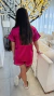 Pijama satén fucsia ribete blanco - Jazcinta kids