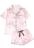 Pijama satén rayado rosa c/ estampa